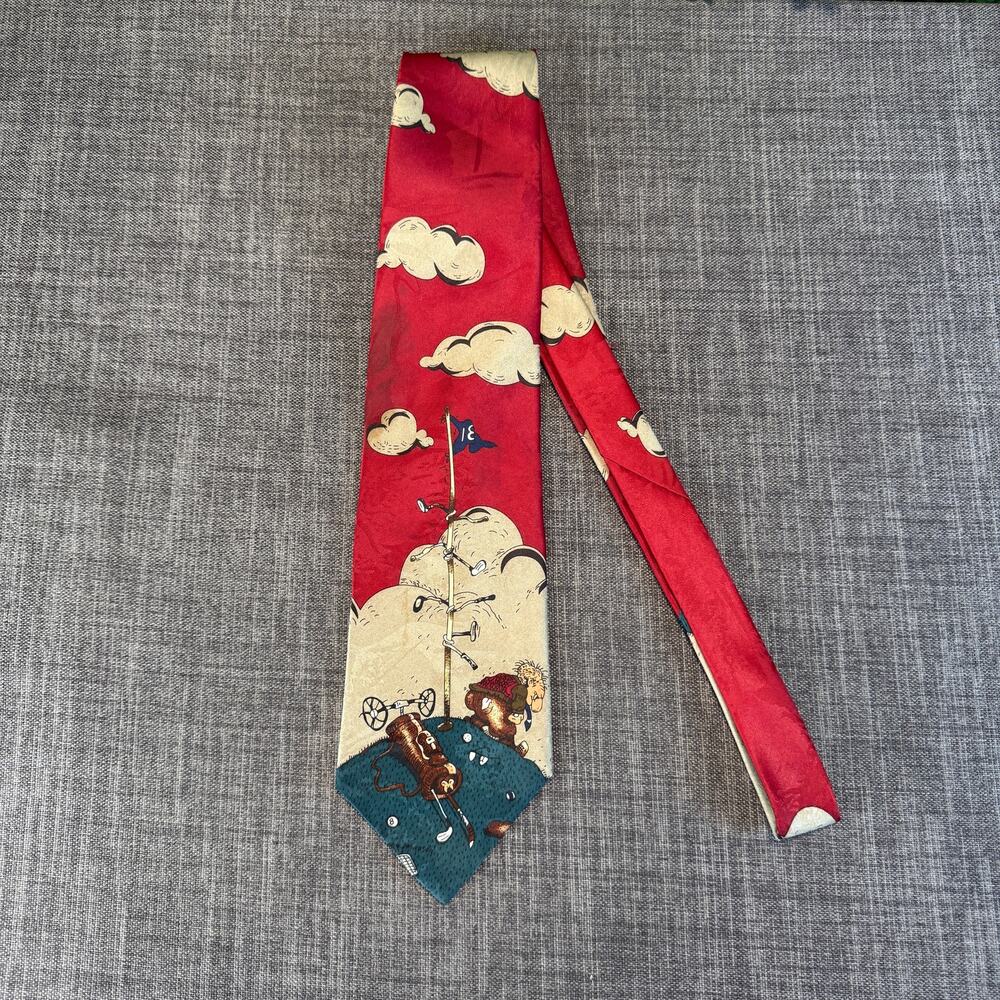 Adult Tie Hot Cakes It's Only A Game Gary Patterson Malibu CA Golf Necktie Gift